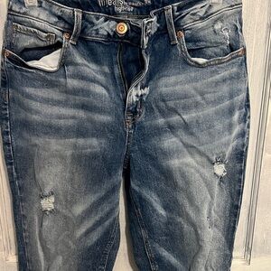 Maurices High Rise Distressed Blue Jeans